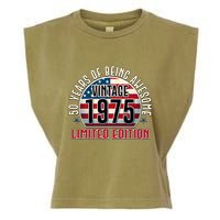 Patriotic Vintage 1975 Limited Edition 50 Years Of Being Awesome Garment-Dyed Women's Muscle Tee