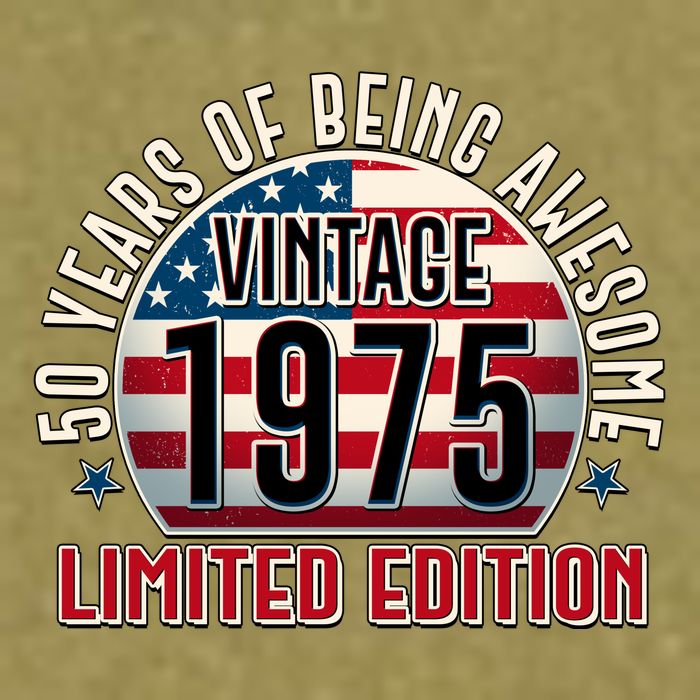 Patriotic Vintage 1975 Limited Edition 50 Years Of Being Awesome Garment-Dyed Women's Muscle Tee