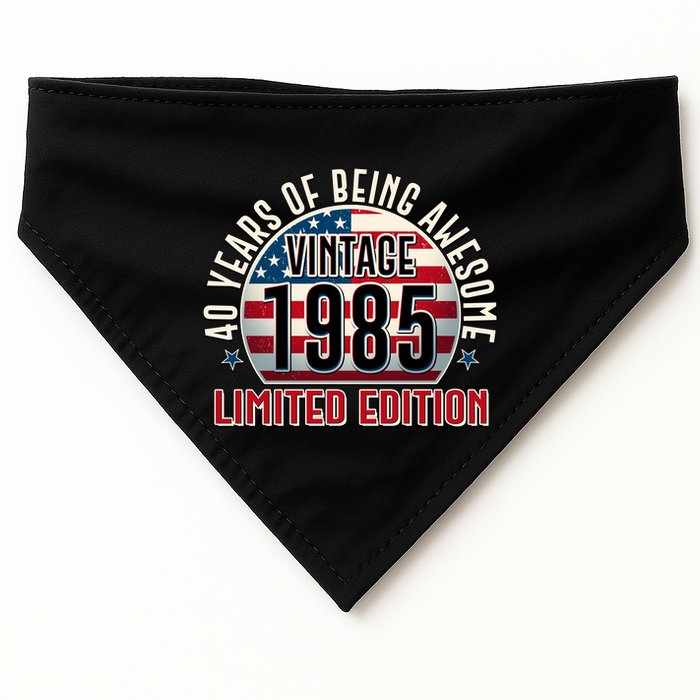 Patriotic Vintage 1985 Limited Edition 40 Years Of Being Awesome USA-Made Doggie Bandana