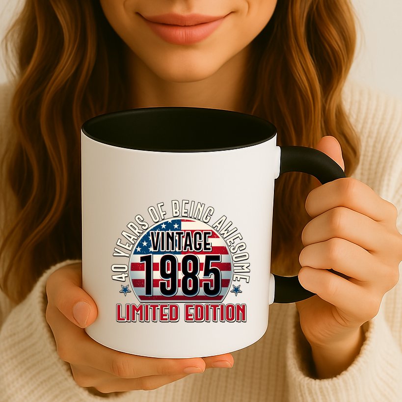 Patriotic Vintage 1985 Limited Edition 40 Years Of Being Awesome Mug
