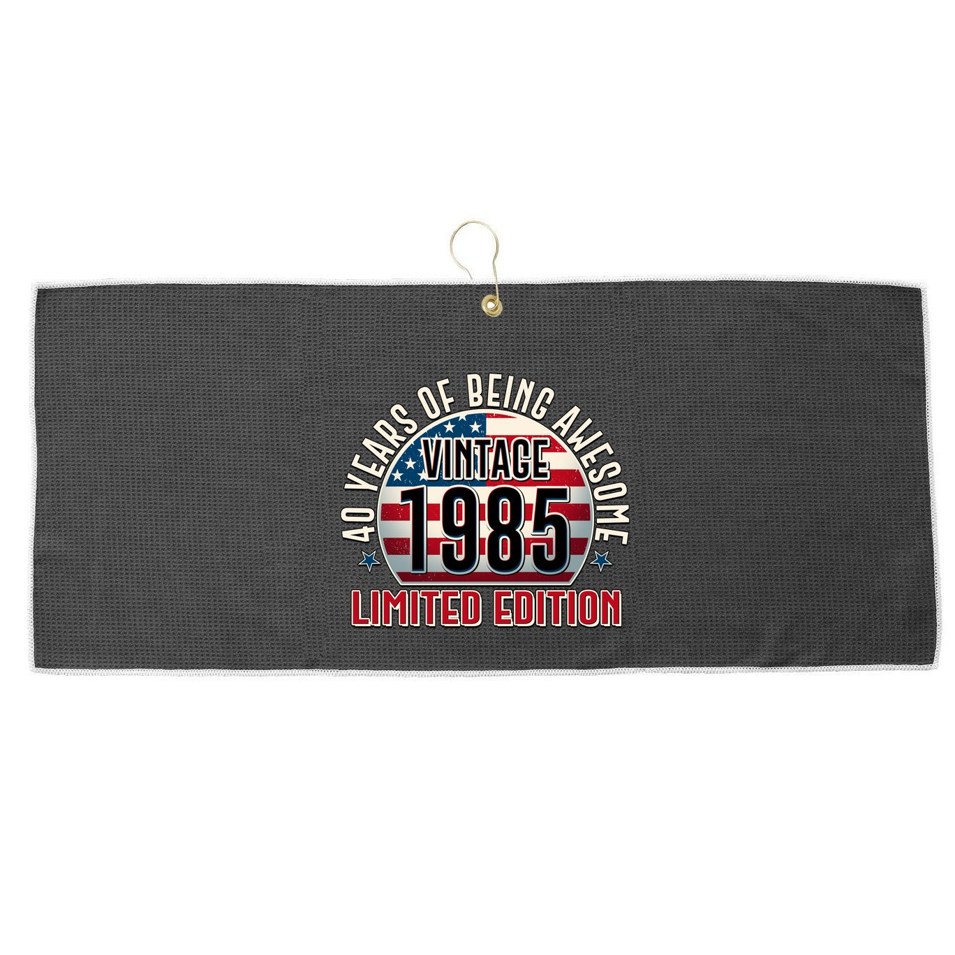 Patriotic Vintage 1985 Limited Edition 40 Years Of Being Awesome Large Microfiber Waffle Golf Towel