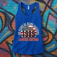 Patriotic Vintage 1985 Limited Edition 40 Years Of Being Awesome Womens Tank Top