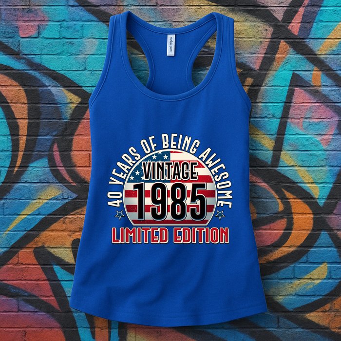 Patriotic Vintage 1985 Limited Edition 40 Years Of Being Awesome Womens Tank Top