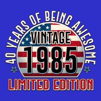 Patriotic Vintage 1985 Limited Edition 40 Years Of Being Awesome Women's V-Neck T-Shirt