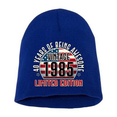 Patriotic Vintage 1985 Limited Edition 40 Years Of Being Awesome Short Acrylic Beanie