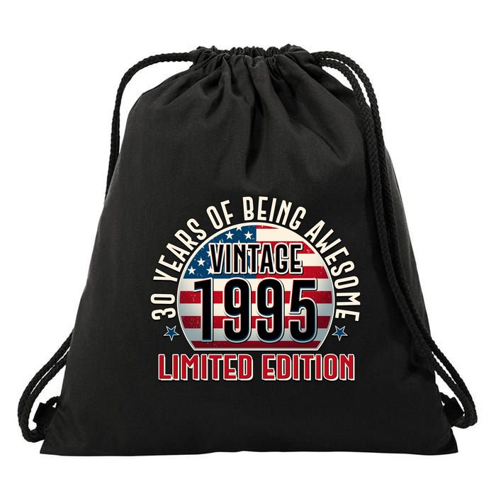 Patriotic Vintage 1995 Limited Edition 30 Years Of Being Awesome Drawstring Bag