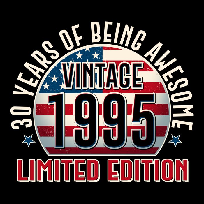 Patriotic Vintage 1995 Limited Edition 30 Years Of Being Awesome Drawstring Bag
