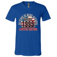 Patriotic Vintage 1995 Limited Edition 30 Years Of Being Awesome V-Neck T-Shirt