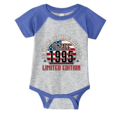 Patriotic Vintage 1995 Limited Edition 30 Years Of Being Awesome Infant Baby Jersey Bodysuit