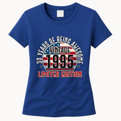 Patriotic Vintage 1995 Limited Edition 30 Years Of Being Awesome Womens T-Shirt