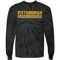 Pittsburgh Vintage 80s Retro Style Tie-Dye Long Sleeve Shirt