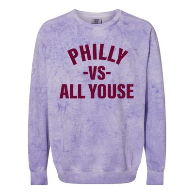 Philly Vs All Youse Funny Philadelphia Slang Retro Colorblast Crewneck Sweatshirt