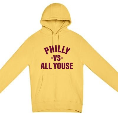 Philly Vs All Youse Funny Philadelphia Slang Retro Premium Pullover Hoodie