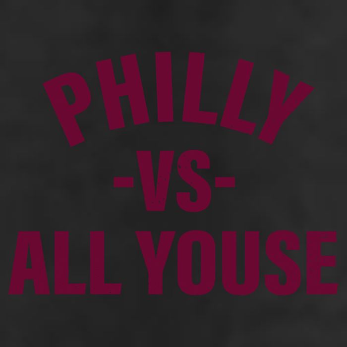 Philly Vs All Youse Funny Philadelphia Slang Retro Garment-Dyed Fleece Hoodie