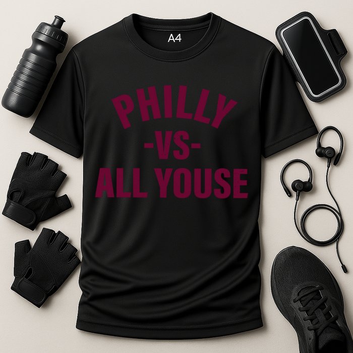 Philly Vs All Youse Funny Philadelphia Slang Retro Cooling Performance Crew T-Shirt