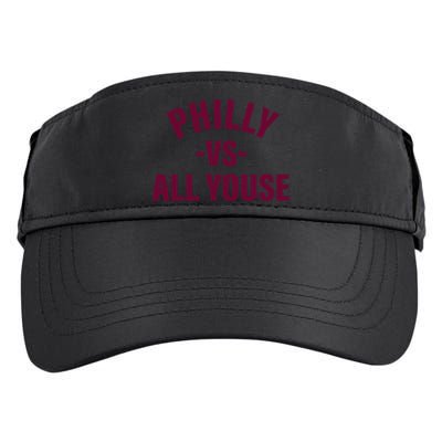 Philly Vs All Youse Funny Philadelphia Slang Retro Adult Drive Performance Visor