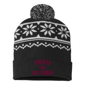 Philly Vs All Youse Funny Philadelphia Slang Retro USA-Made Snowflake Beanie