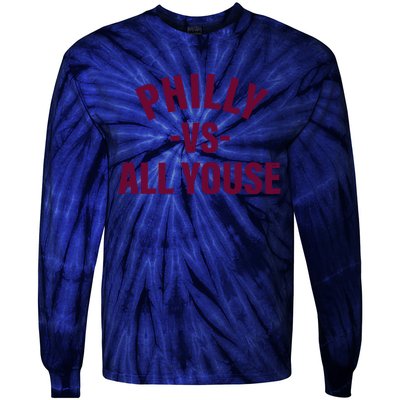 Philly Vs All Youse Funny Philadelphia Slang Retro Tie-Dye Long Sleeve Shirt