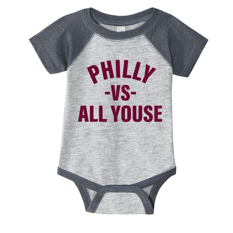 Philly Vs All Youse Funny Philadelphia Slang Retro Infant Baby Jersey Bodysuit