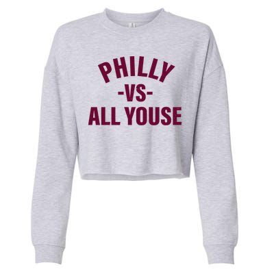 Philly Vs All Youse Funny Philadelphia Slang Retro Cropped Pullover Crew