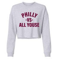 Philly Vs All Youse Funny Philadelphia Slang Retro Cropped Pullover Crew