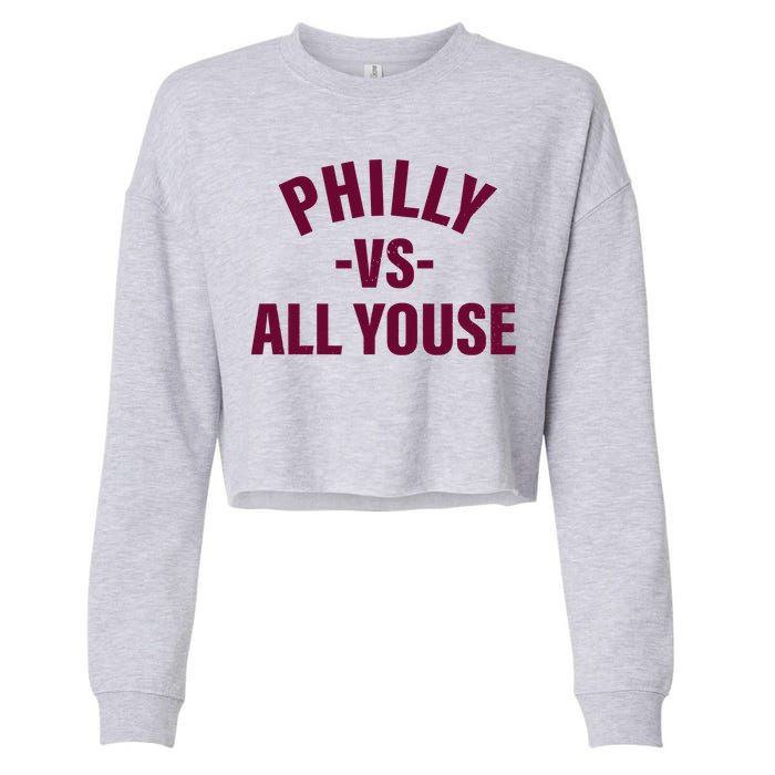 Philly Vs All Youse Funny Philadelphia Slang Retro Cropped Pullover Crew