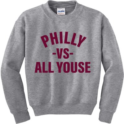Philly Vs All Youse Funny Philadelphia Slang Retro Kids Sweatshirt