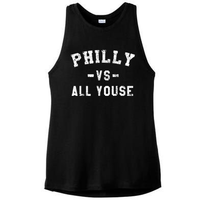 Philly Vs All Youse Funny Philadelphia Slang Retro Ladies PosiCharge Tri-Blend Wicking Tank