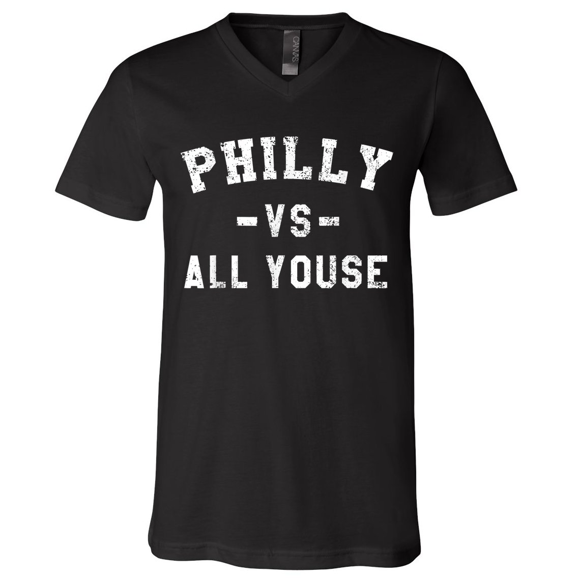 Philly Vs All Youse Funny Philadelphia Slang Retro V-Neck T-Shirt