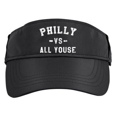 Philly Vs All Youse Funny Philadelphia Slang Retro Adult Drive Performance Visor