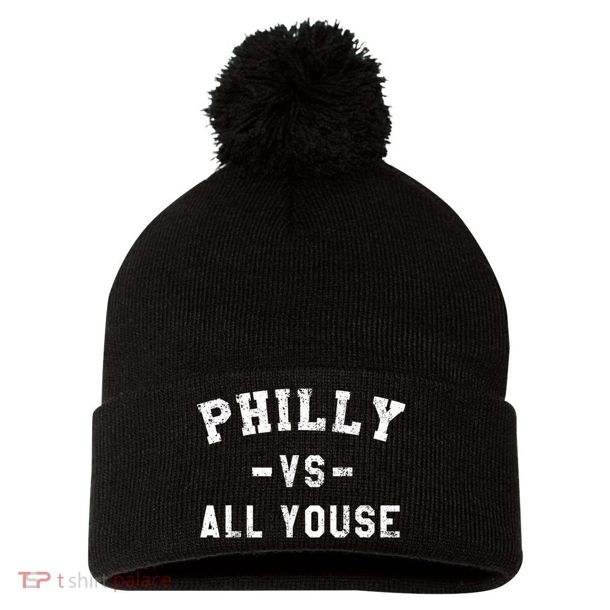Philly Vs All Youse Funny Philadelphia Slang Retro Pom Pom 12in Knit Beanie