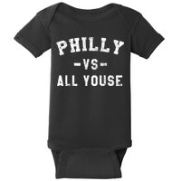 Philly Vs All Youse Funny Philadelphia Slang Retro Baby Bodysuit