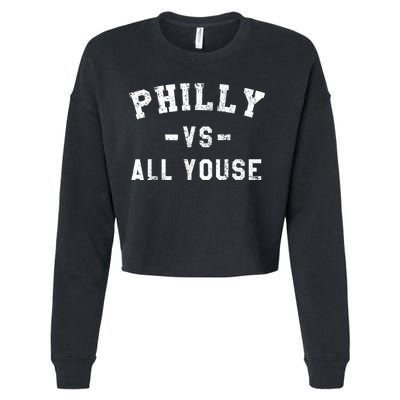 Philly Vs All Youse Funny Philadelphia Slang Retro Cropped Pullover Crew