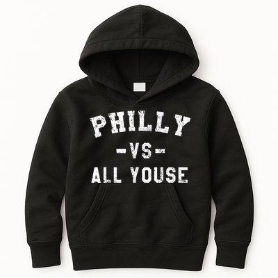 Philly Vs All Youse Funny Philadelphia Slang Retro Kids Hoodie