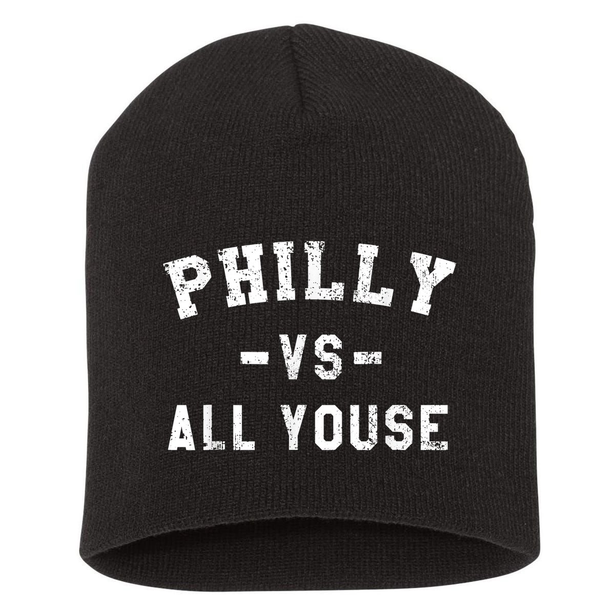 Philly Vs All Youse Funny Philadelphia Slang Retro Short Acrylic Beanie