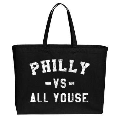 Philly Vs All Youse Funny Philadelphia Slang Retro Cotton Canvas Jumbo Tote