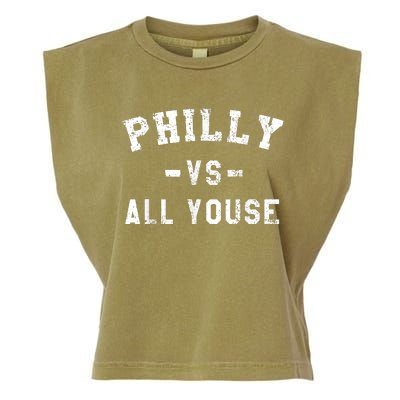 Philly Vs All Youse Funny Philadelphia Slang Retro Garment-Dyed Women's Muscle Tee