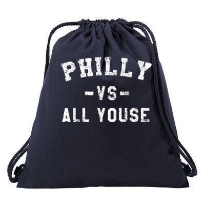 Philly Vs All Youse Funny Philadelphia Slang Retro Drawstring Bag