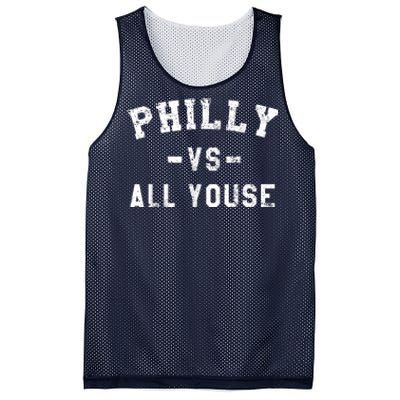 Philly Vs All Youse Funny Philadelphia Slang Retro Mesh Reversible Basketball Jersey Tank