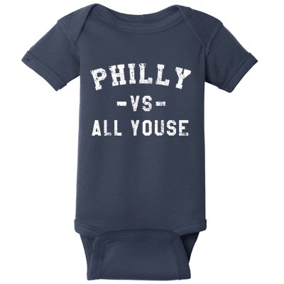 Philly Vs All Youse Funny Philadelphia Slang Retro Baby Bodysuit