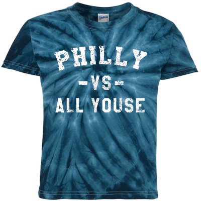 Philly Vs All Youse Funny Philadelphia Slang Retro Kids Tie-Dye T-Shirt