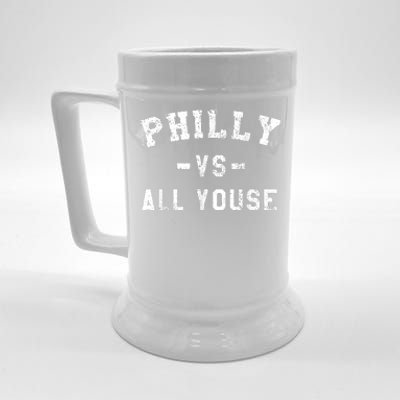 Philly Vs All Youse Funny Philadelphia Slang Retro Beer Stein