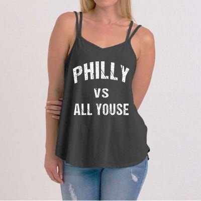 P.H.I.L.L.Y Vs All Youse Fun Philadelphians Meme Women's Strappy Tank