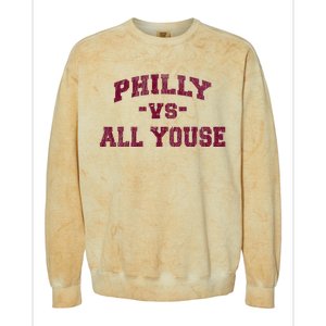 P.H.I.L.L.Y Vs All Youse Funny Retro Philadelphia Slang Colorblast Crewneck Sweatshirt