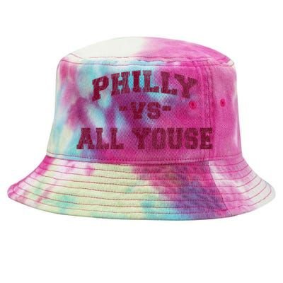 P.H.I.L.L.Y Vs All Youse Funny Retro Philadelphia Slang Tie-Dyed Bucket Hat