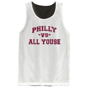 P.H.I.L.L.Y Vs All Youse Funny Retro Philadelphia Slang Mesh Reversible Basketball Jersey Tank