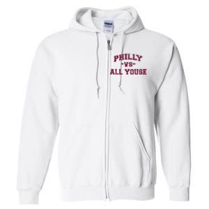 P.H.I.L.L.Y Vs All Youse Funny Retro Philadelphia Slang Full Zip Hoodie