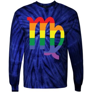 Proud Virgo Astrology LGBTQ Zodiac Sign Horoscope Design Tie-Dye Long Sleeve Shirt