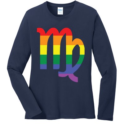 Proud Virgo Astrology LGBTQ Zodiac Sign Horoscope Design Ladies Long Sleeve Shirt