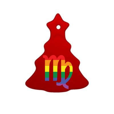 Proud Virgo Astrology LGBTQ Zodiac Sign Horoscope Design Ceramic Tree Ornament